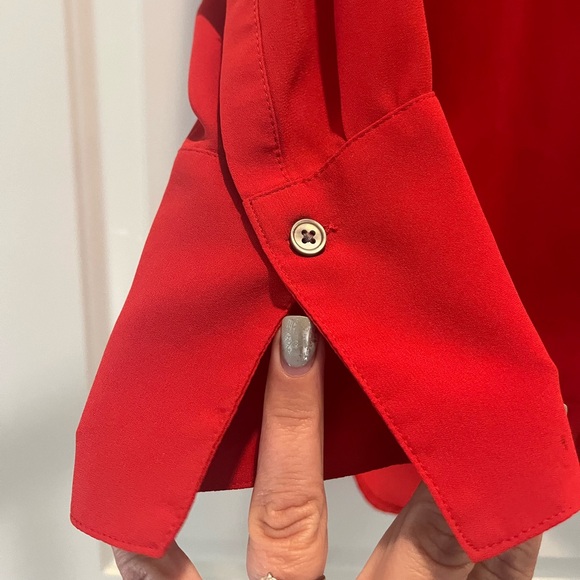 Woman’s Banana Republic small red tunic long sleeve - Picture 4 of 8